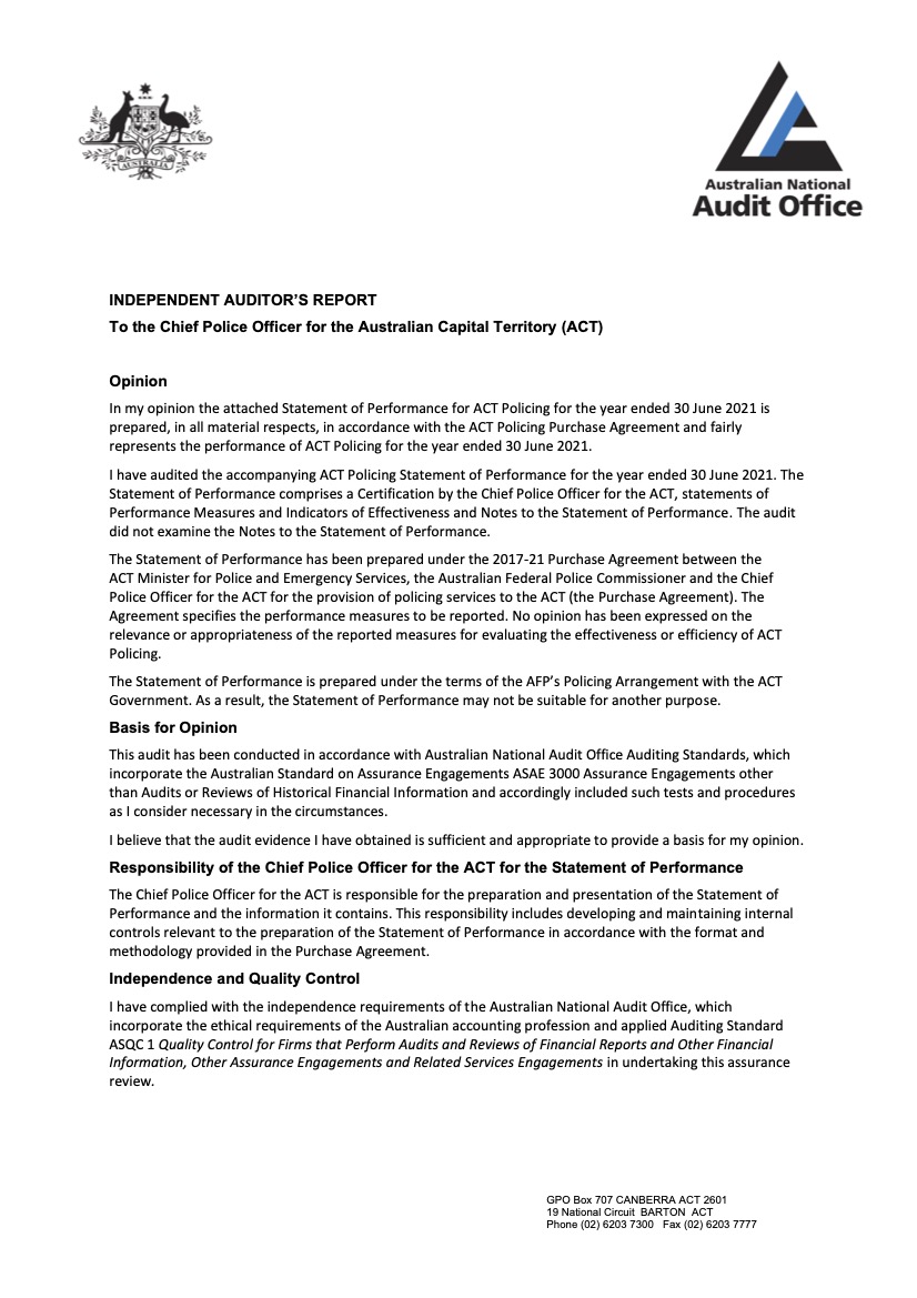 independent auditors report